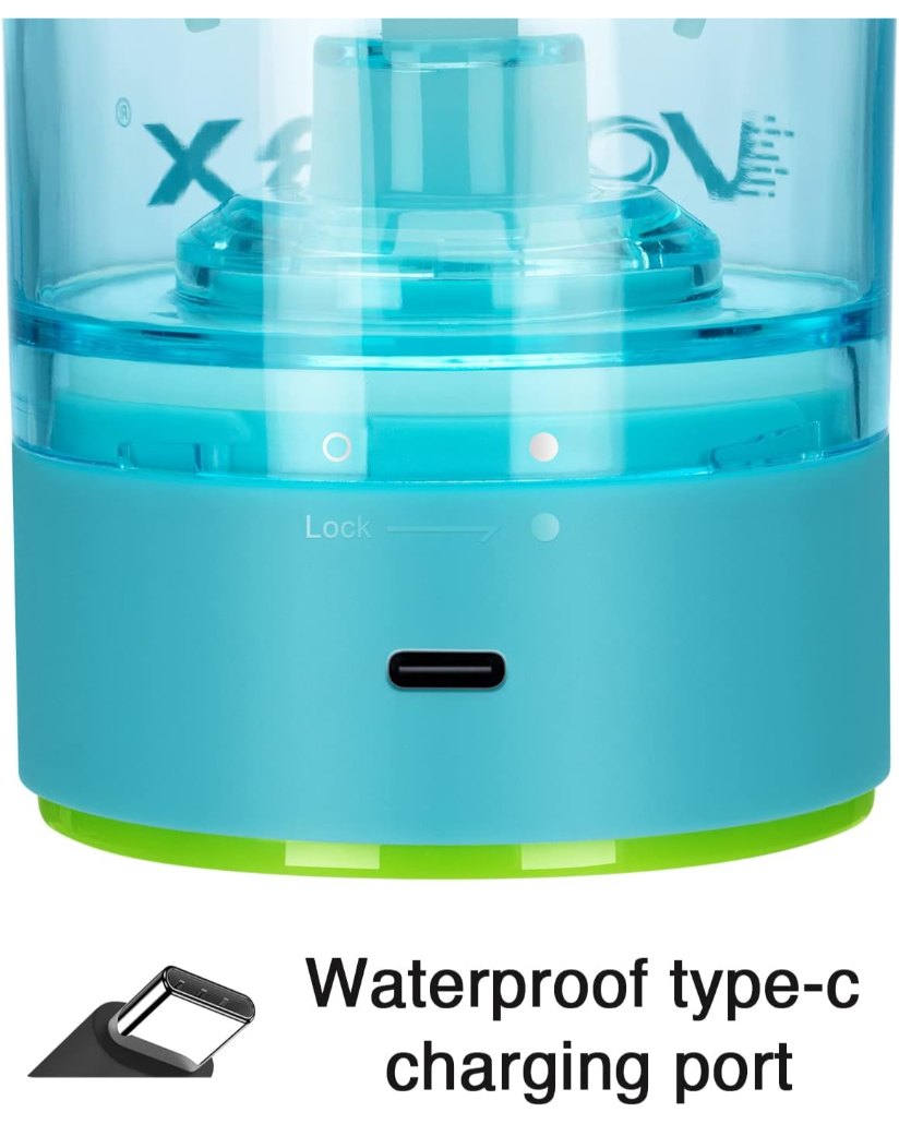 VOLTRX Boost Elektrischer Shaker – Cyan (USB-C, 700ml)