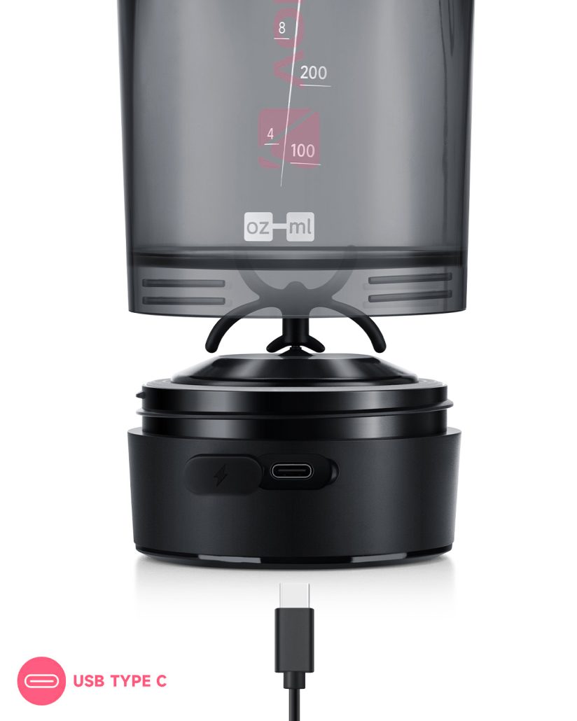 VOLTRX Gallium Elektrischer Shaker – Pink (USB-C, 900 ml)