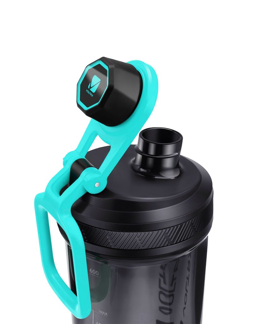 VOLTRX Gallium Elektrischer Shaker – Cyan (USB-C, 900 ml)